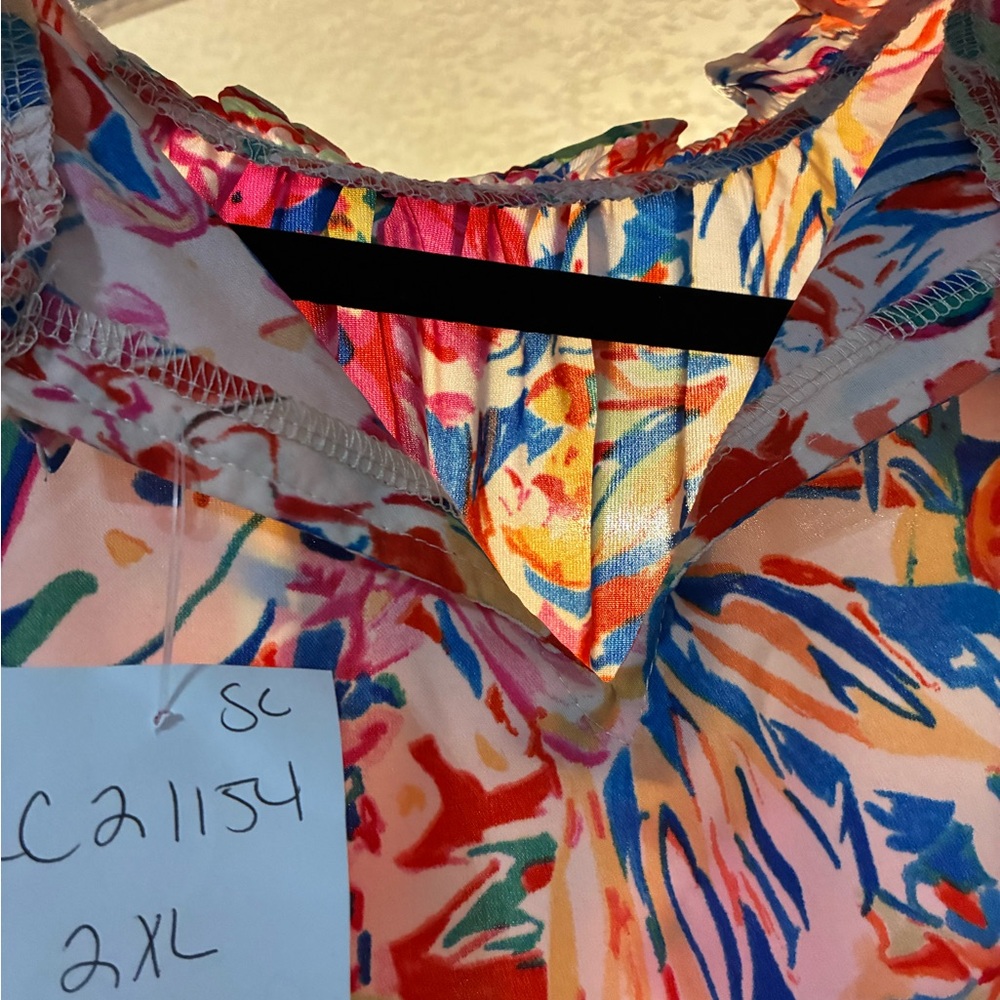 A Classy Chic Boutique Floral Ruffle Blouse - Multicolor - Picture 5 of 5
